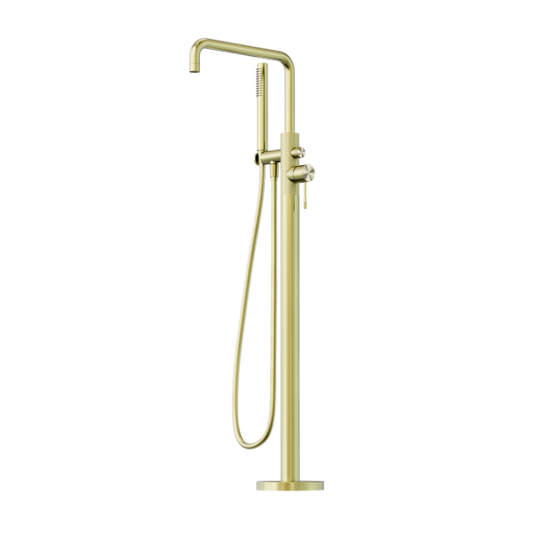 Nero NR251903ABG Opal Freestanding Bath Mixer with Handshower - Brushed Gold