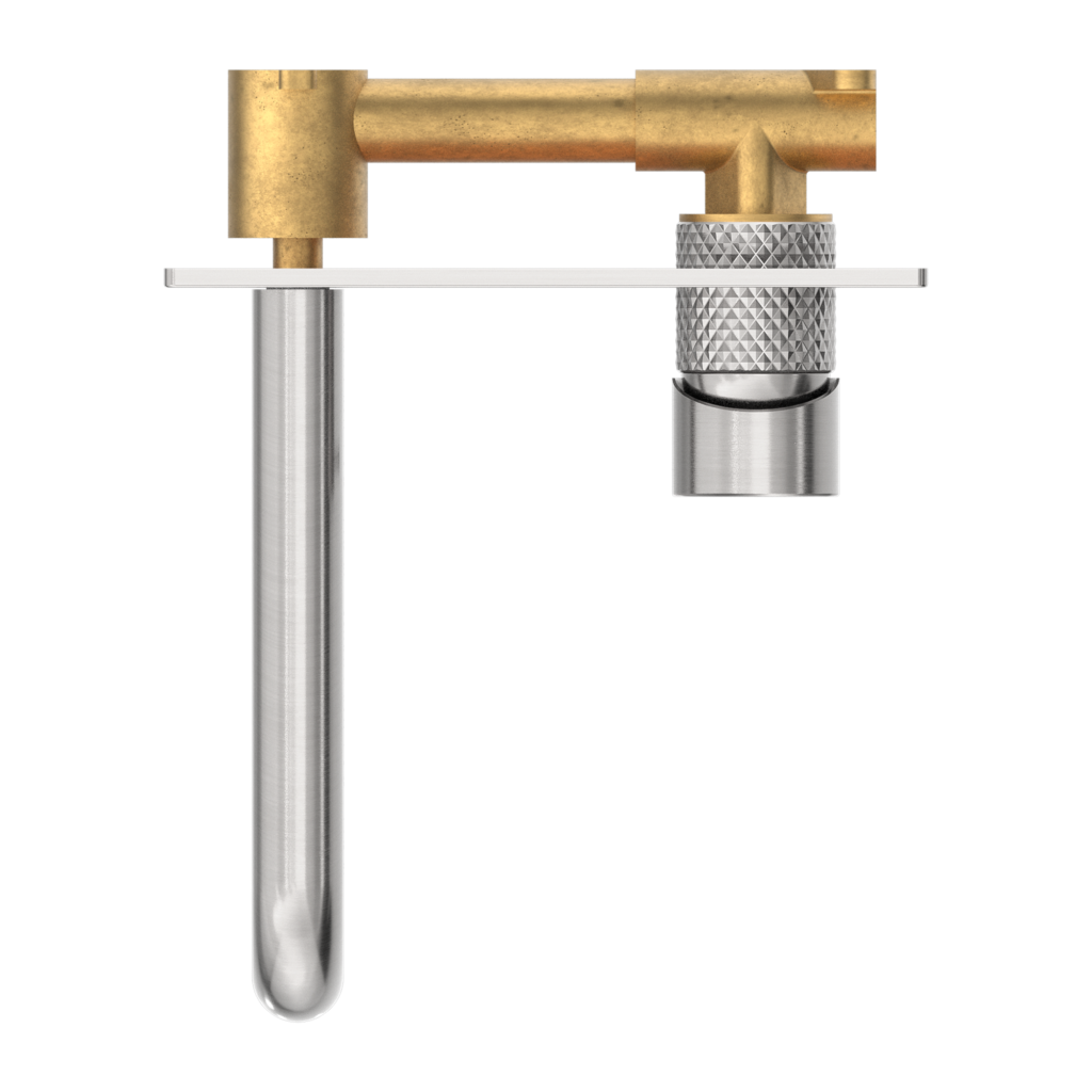 Nero NR251907aBN Opal Wall Basin / Bath Mixer - Brushed Nickel