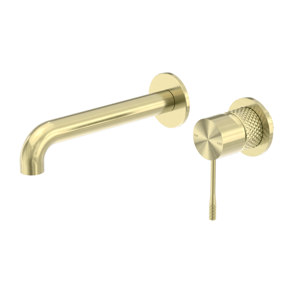 Nero NR251907bBG Opal Wall Basin / Bath Mixer Separate Back Plate - Brushed Gold