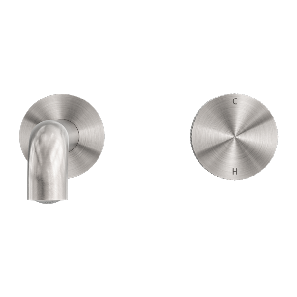 Nero Opal Progressive Wall Basin Mixer Set - Brushed Nickel