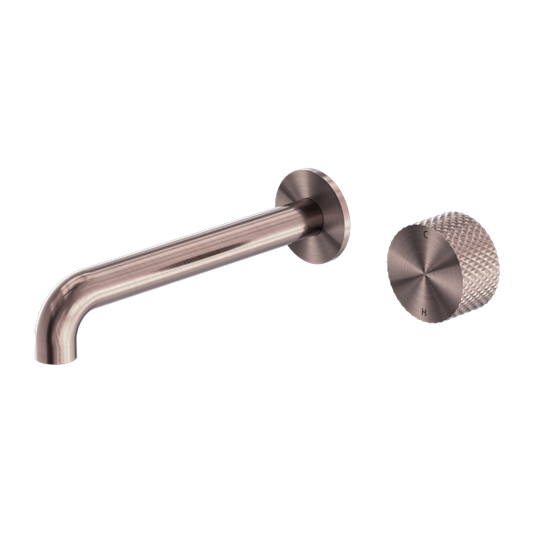 Nero Opal Progressive Wall Basin Mixer Set - Brushed Bronze