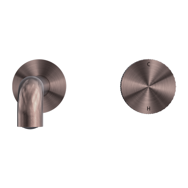 Nero Opal Progressive Wall Basin Mixer Set - Brushed Bronze