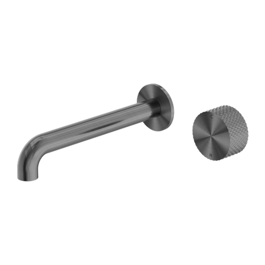 Nero Opal Progressive Wall Basin Mixer Set - Gunmetal Grey