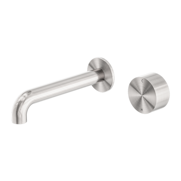 Nero Kara Progressive Wall Basin Mixer Set - Brushed Nickel