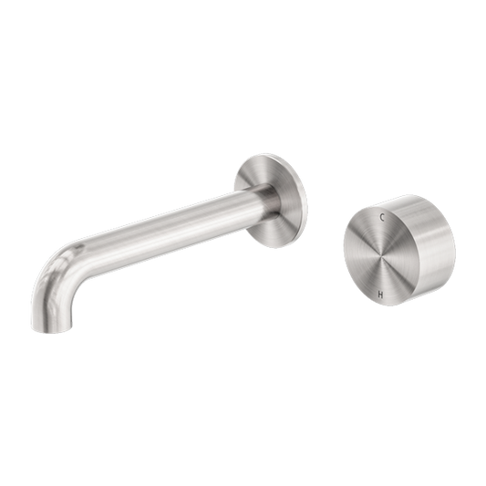 Nero Kara Progressive Wall Basin Mixer Set - Brushed Nickel