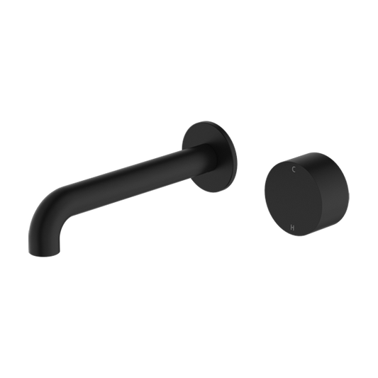 Nero Kara Progressive Wall Basin Mixer Set - Matte Black