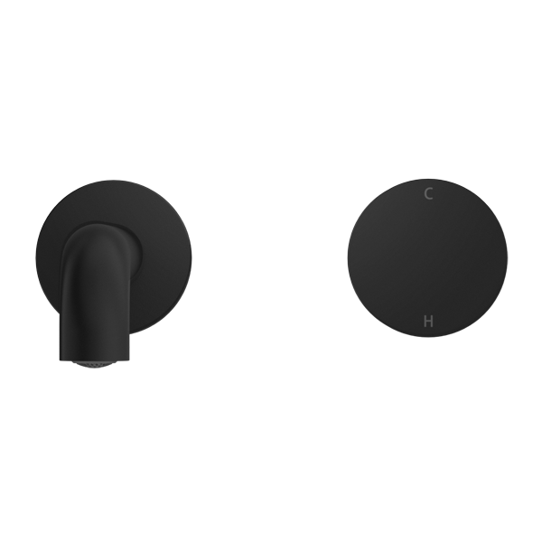 Nero Kara Progressive Wall Basin Mixer Set - Matte Black