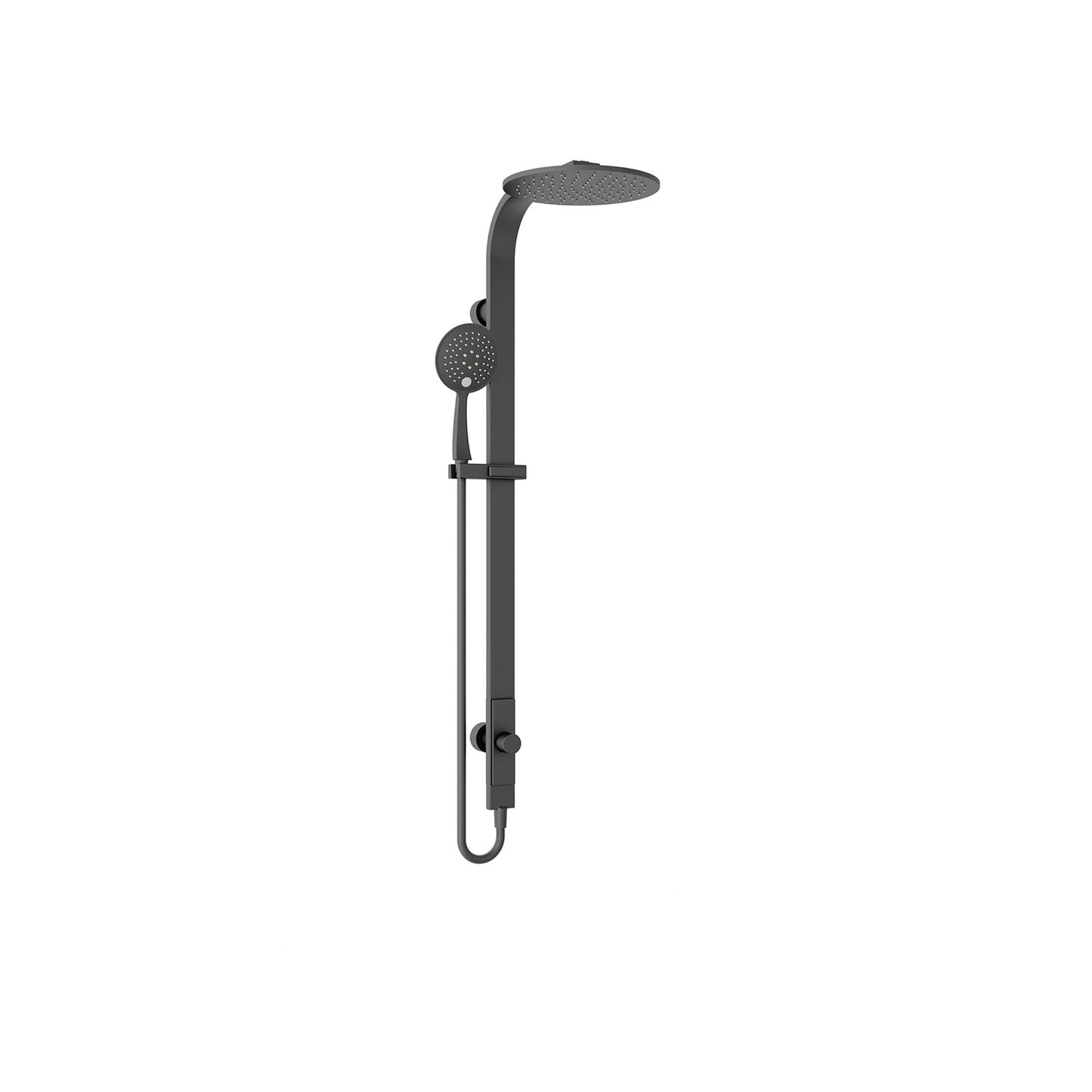 Nero NR281305aMB Rain Round Overhead Shower and Handshower on Column Single Hose - Matte Black