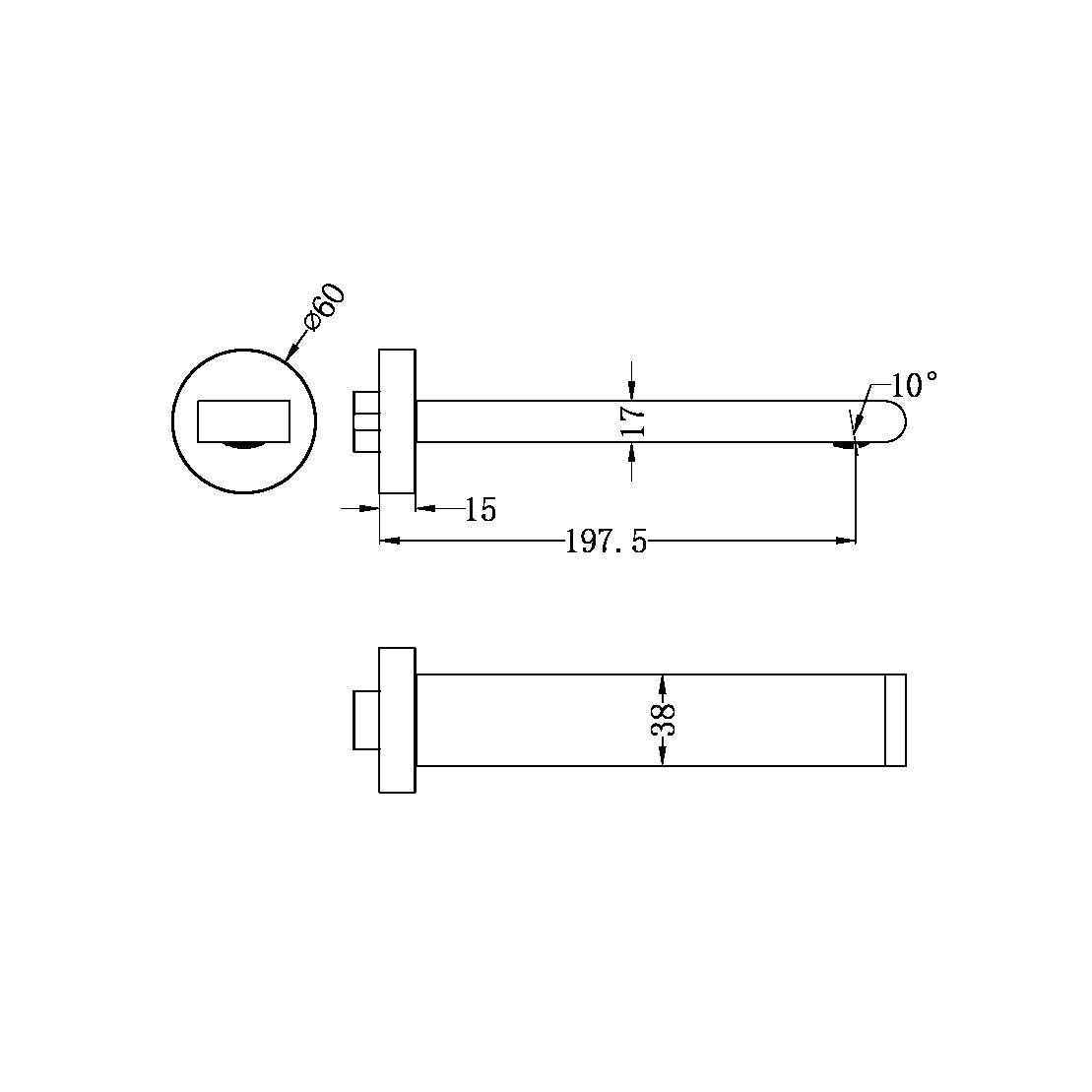 Nero Bianca Basin / Bath Spout - Brushed Bronze