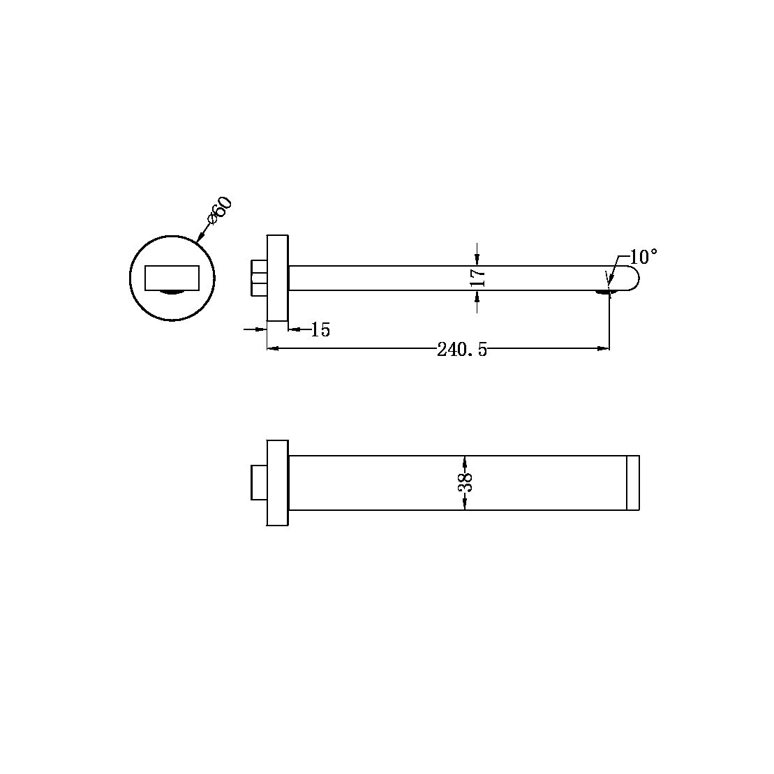 Nero Bianca Basin / Bath Spout - Brushed Bronze
