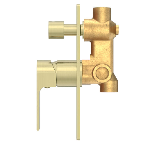 Nero NR321511ABG Bianca Shower / Bath Mixer with Diverter - Brushed Gold