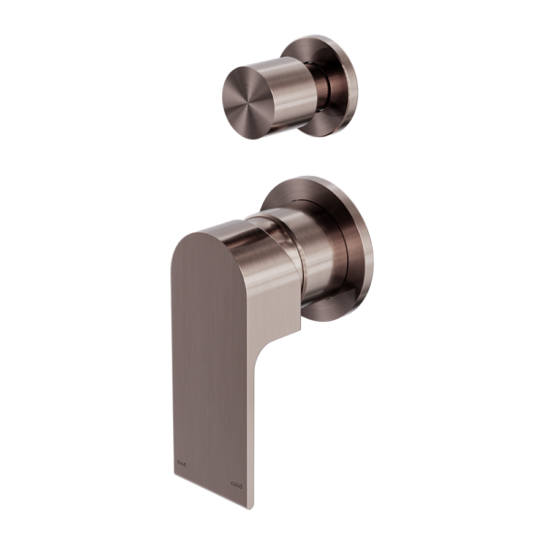 Nero NR321511GBZ Bianca Shower / Bath Mixer with Diverter (Separate Backplates) - Brushed Bronze