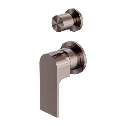 Nero NR321511GBZ Bianca Shower / Bath Mixer with Diverter (Separate Backplates) - Brushed Bronze