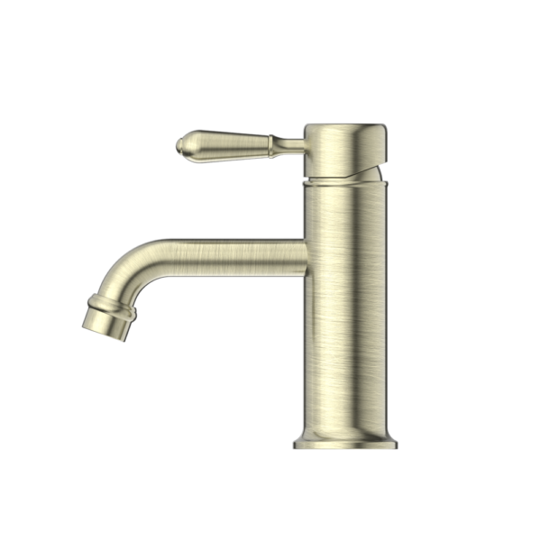 Nero York Straight Basin Mixer - Aged Brass