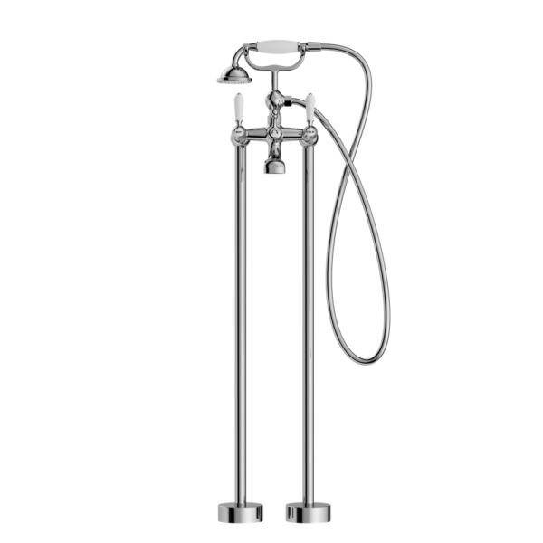 Nero York Freestanding Bath Set With Hand Shower - Chrome