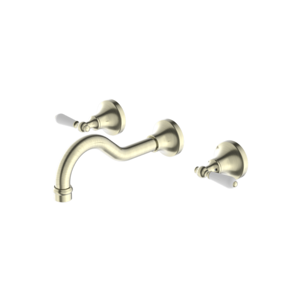 Nero York Wall Basin Set - Aged Brass