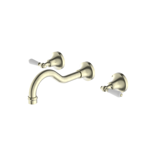 Nero York Wall Basin Set - Aged Brass