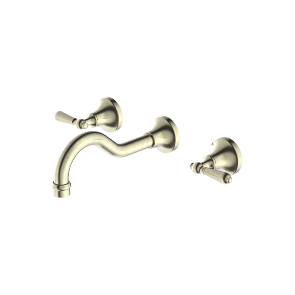 Nero York Wall Basin Set - Aged Brass