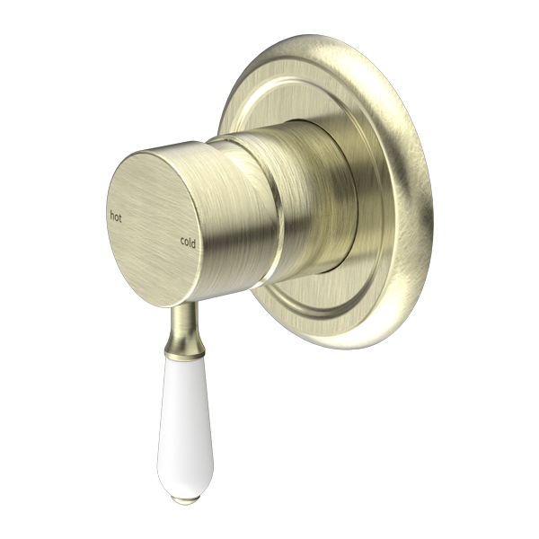 Nero York Shower Mixer With Lever - Aged Brass