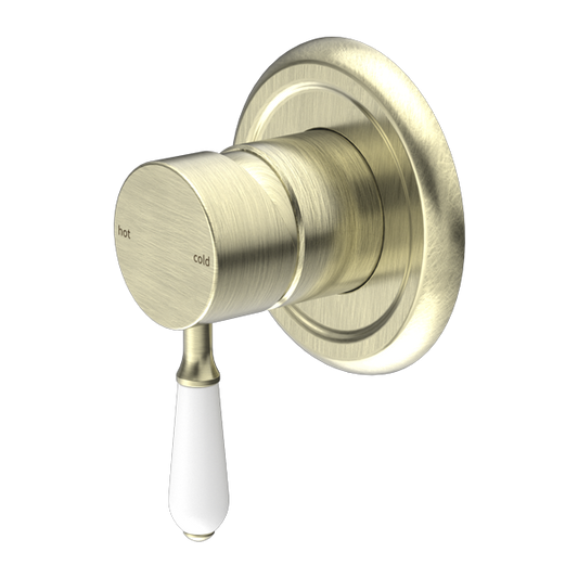 Nero York Shower Mixer With Lever - Aged Brass