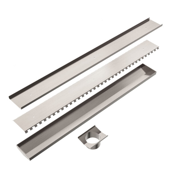 Nero NRFG001HSBN Tile Insert V Channel Floor Waste 89mm Outlet - Brushed Nickel