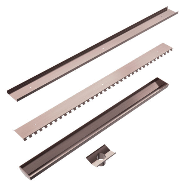 Nero NRFG001HSBZ Tile Insert V Channel Floor Waste 89mm Outlet - Brushed Bronze