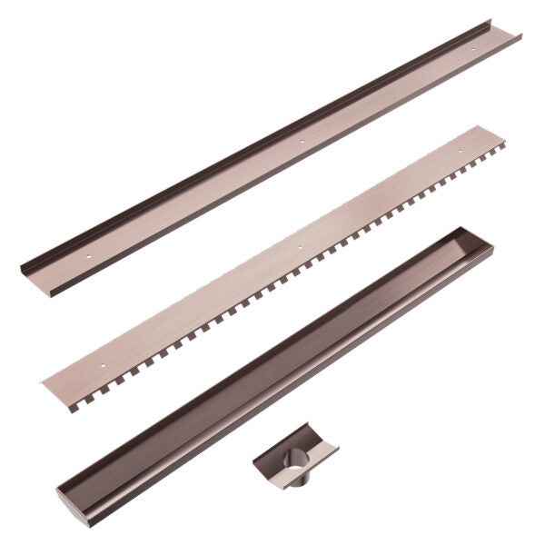 Nero NRFG002HSBZ Tile Insert V Channel Floor Waste 50mm Outlet - Brushed Bronze