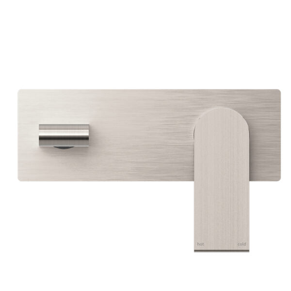 Nero Bianca Wall Basin/Bath Mixer - Brushed Nickel
