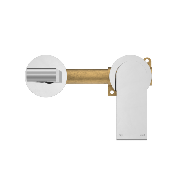 Nero Bianca Wall Basin/Bath Mixer (Separate Back Plate) - Chrome