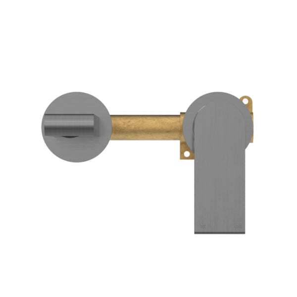 Nero Bianca Wall Basin/Bath Mixer (Separate Back Plate) - Gunmetal