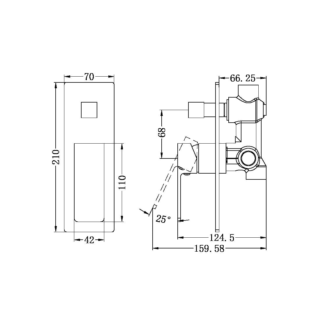 Nero NR301509ABN Celia Shower Mixer With Diverter - Brushed Nickel