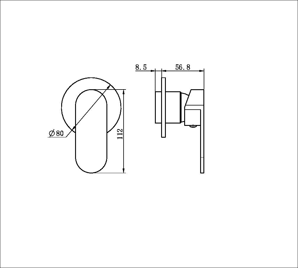 Nero NR301311DCH Ecco Shower Mixer Round Back Plate - Chrome