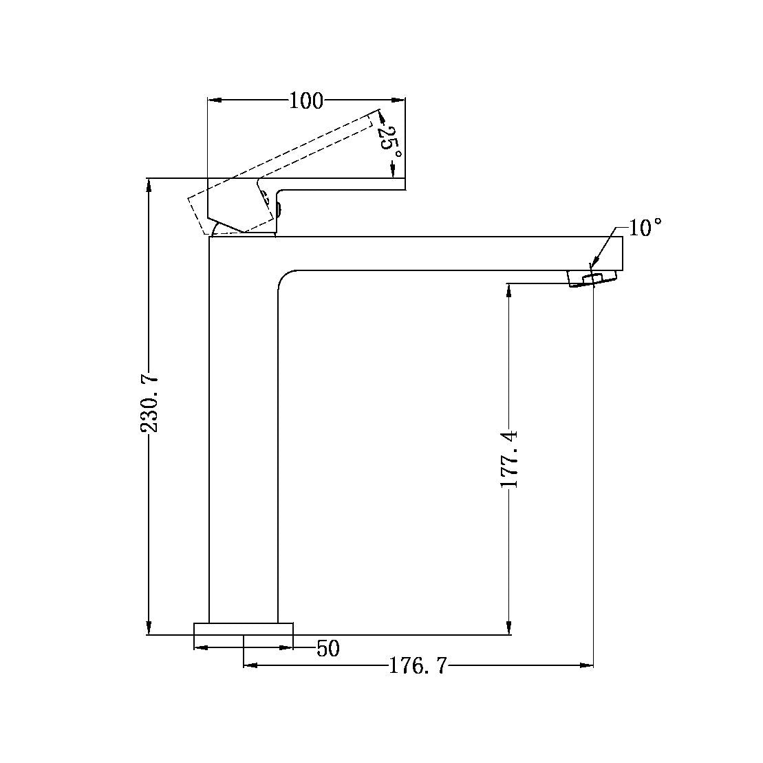 Nero NR301301aBN Ecco Tall Basin Mixer - Brushed Nickel