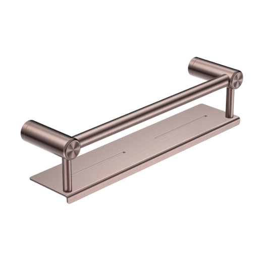 Nero Mecca Care 25mm Grab Rail with Shelf - Brushed Bronze