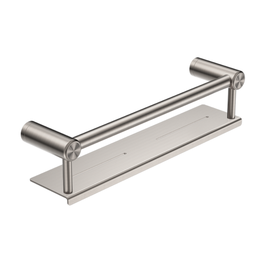 Nero Mecca Care 25mm Grab Rail with Shelf - Brushed Nickel