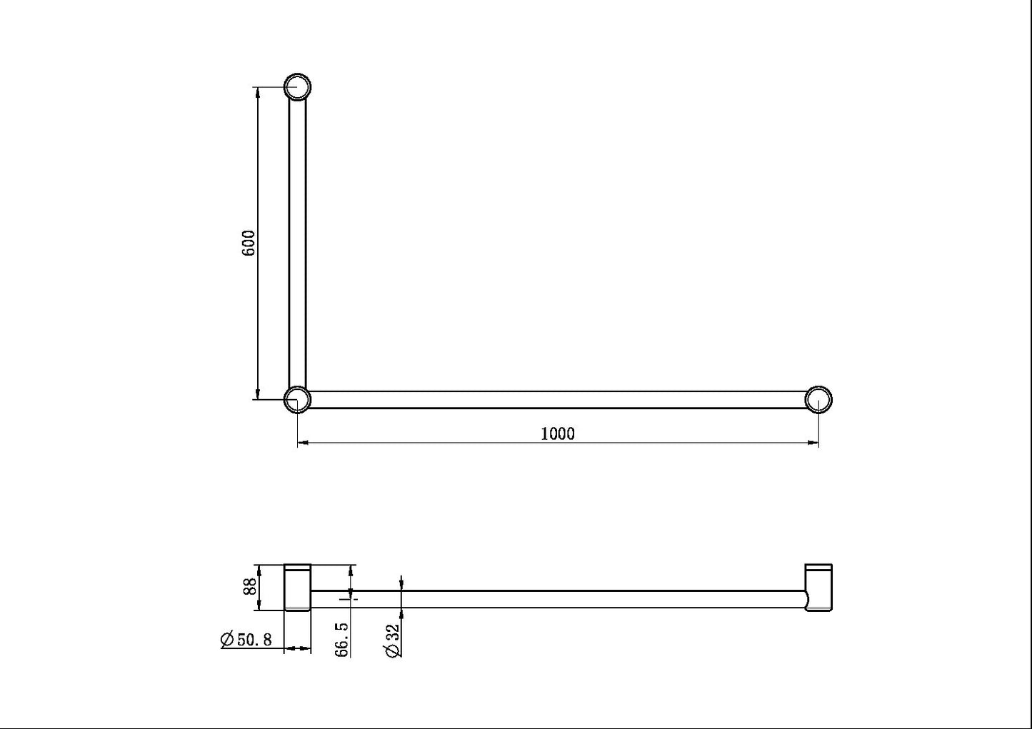 Nero Mecca Care 32mm DDA Grab Rail Set - Chrome