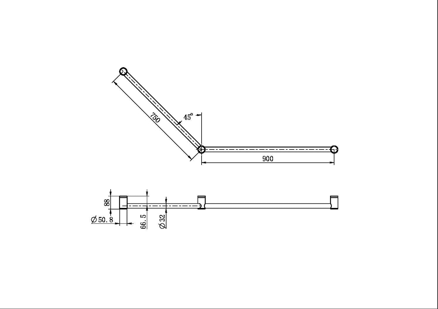 Nero Mecca Care 32mm DDA Grab Rail Set - Gunmetal