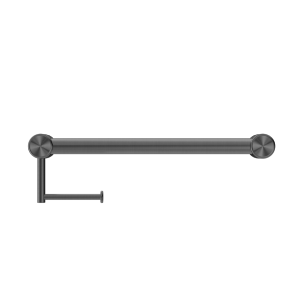 Nero NRCR3218AGM Mecca Care 32mm Grab Rail with Toilet Roll Holder - Gunmetal