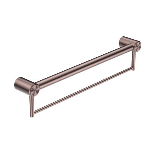 Nero Mecca Care 32mm Grab Rail with Towel Holder - Brushed Bronze