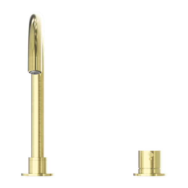 Nero NR221901bBG Mecca Hob Basin Mixer with Round Swivel Spout - Brushed Gold