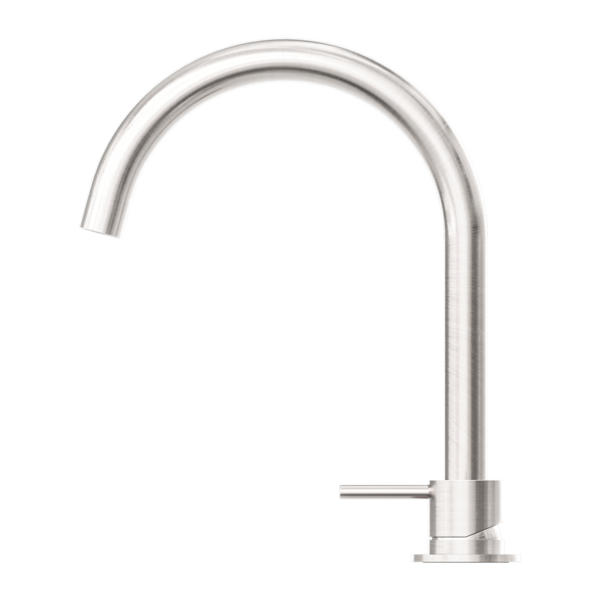 Nero NR221901bBN Mecca Hob Basin Mixer with Round Swivel Spout - Brushed Nickel