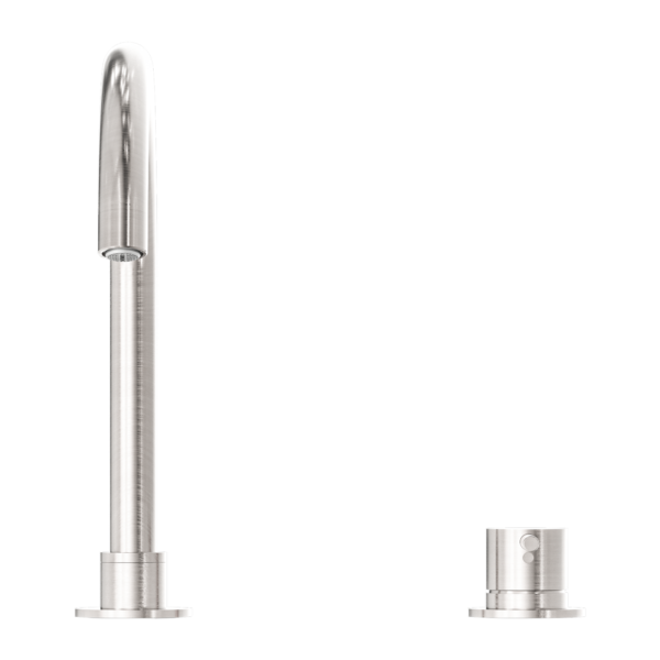 Nero NR221901bBN Mecca Hob Basin Mixer with Round Swivel Spout - Brushed Nickel