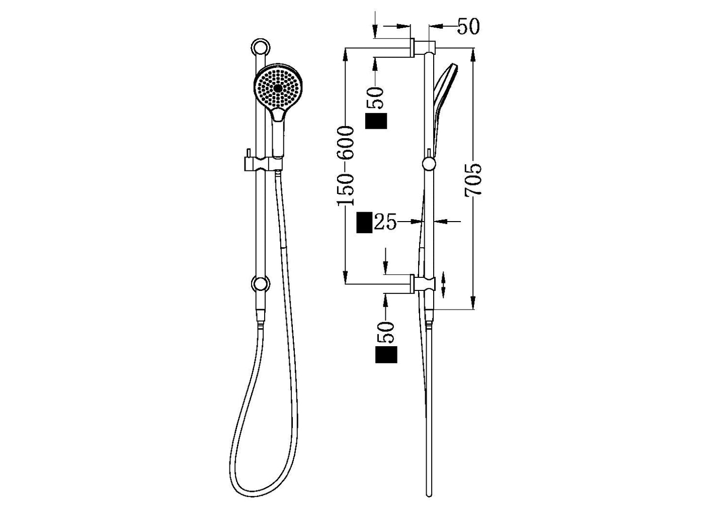 Nero NR221905GBZ Mecca Rail Shower with Air Shower II - Brushed Bronze
