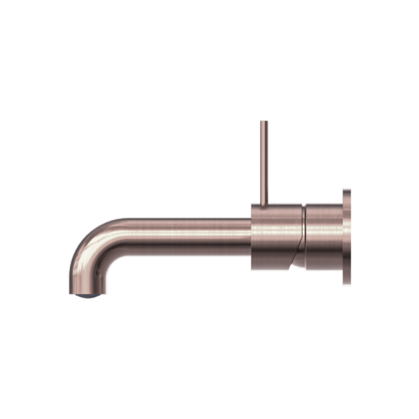 Nero Mecca Wall Mixer Set Basin / Bath (Separate Backplates) Handle Up - Brushed Bronze