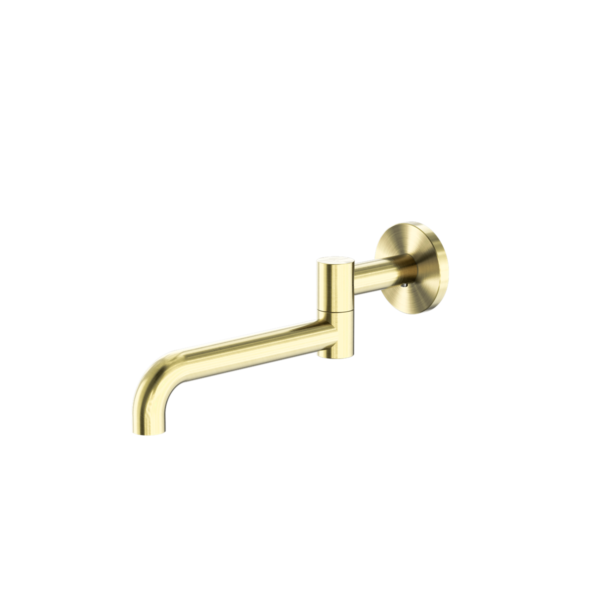 Nero NR221903GBG Mecca Wall Mounted Swivel Basin/Bath Spout 225MM - Brushed Gold