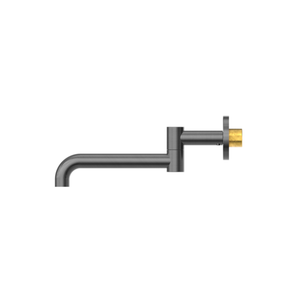 Nero NR221903GGM Mecca Wall Mounted Swivel Basin/Bath Spout 225MM - Gunmetal