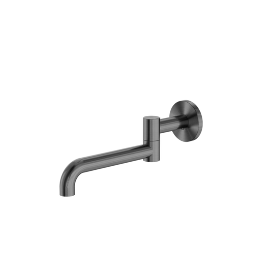 Nero NR221903GGM Mecca Wall Mounted Swivel Basin/Bath Spout 225MM - Gunmetal