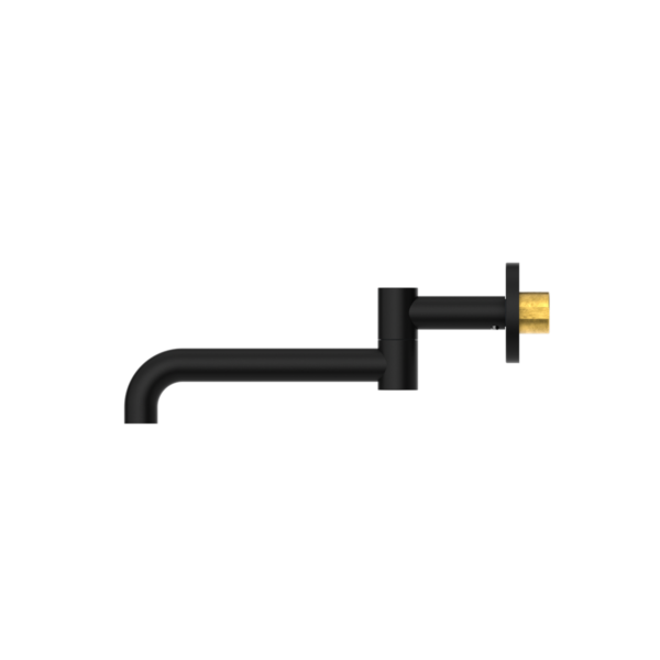 Nero NR221903GMB Mecca Wall Mounted Swivel Basin/Bath Spout 225MM - Matte Black
