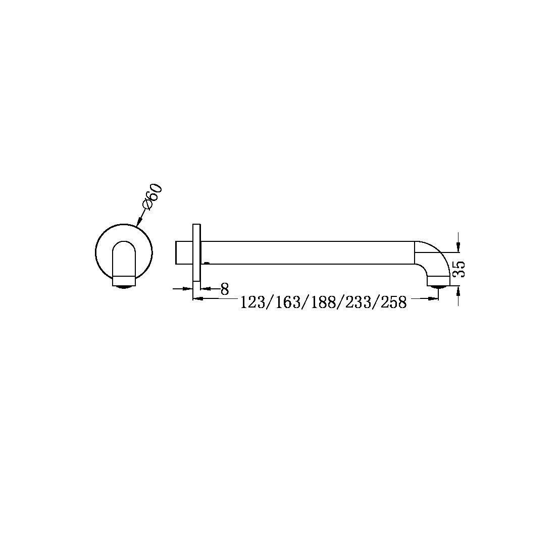 Nero Mecca Basin / Bath Spout - Matte White