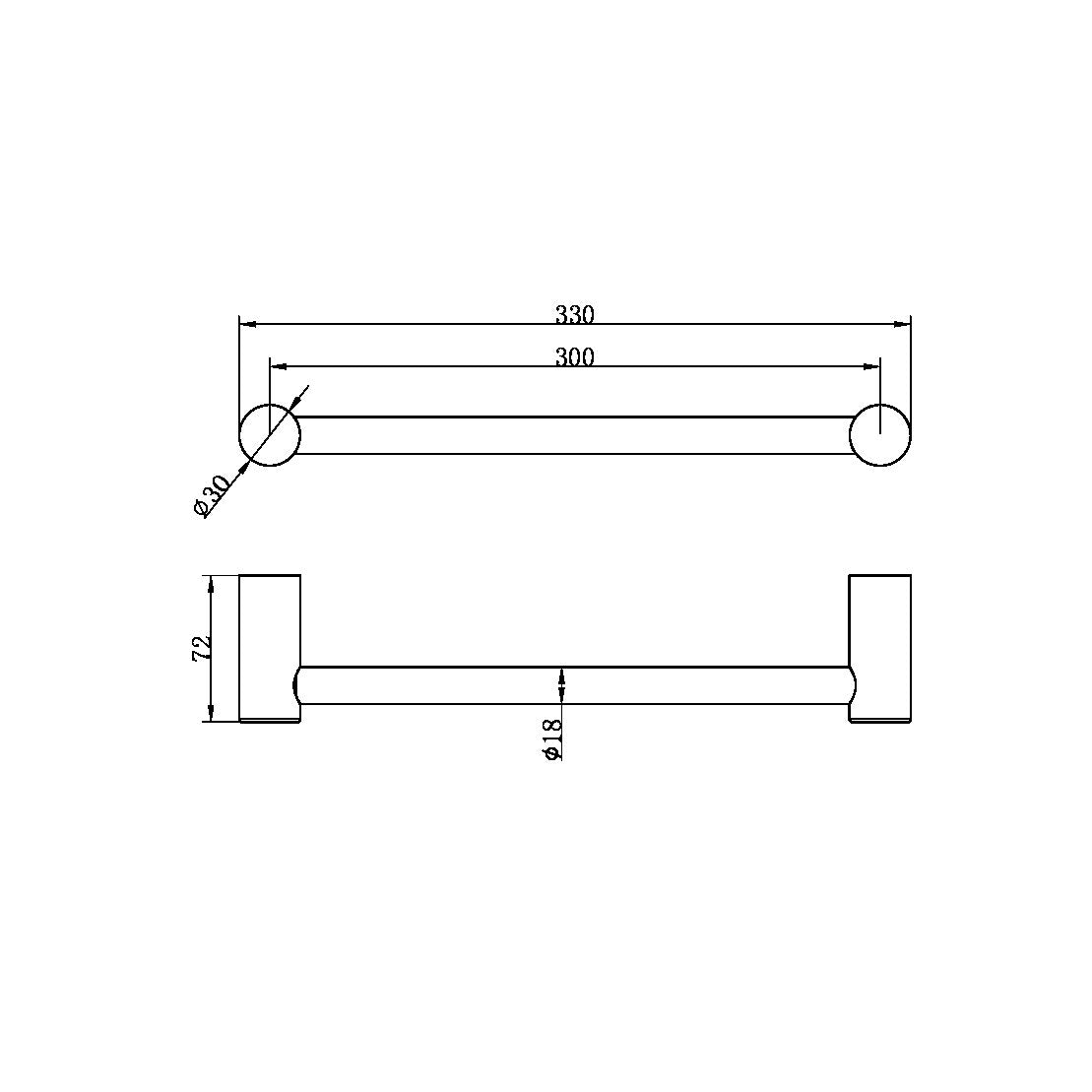 Nero NR1680ABZ ZEN SS316L Hand Towel Rail - Brushed Bronze
